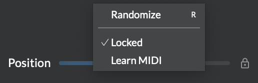 A screenshot showing a slider being locked