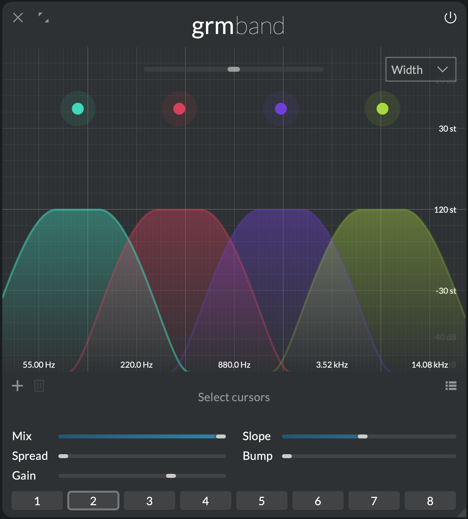 Screenshot of Band used to split signal into channels