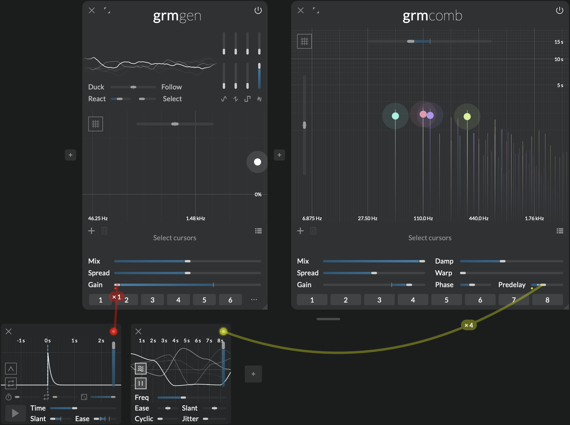 A screenshot showing modulation of Comb's Predelay