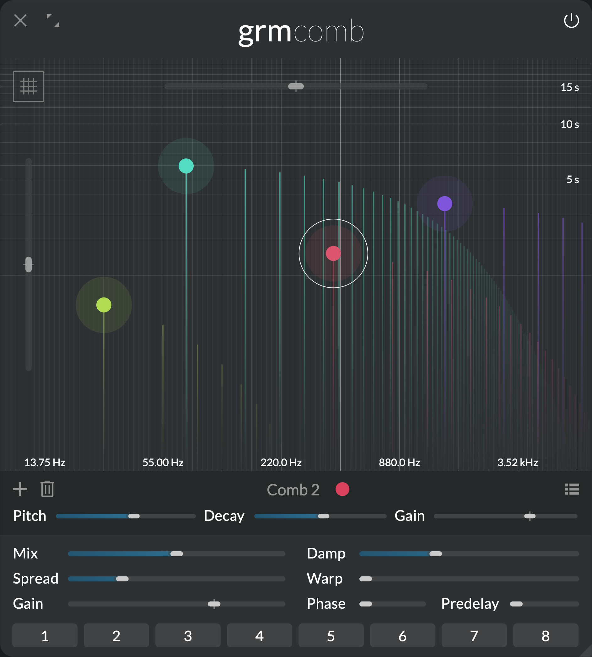 Screenshot of the Comb module