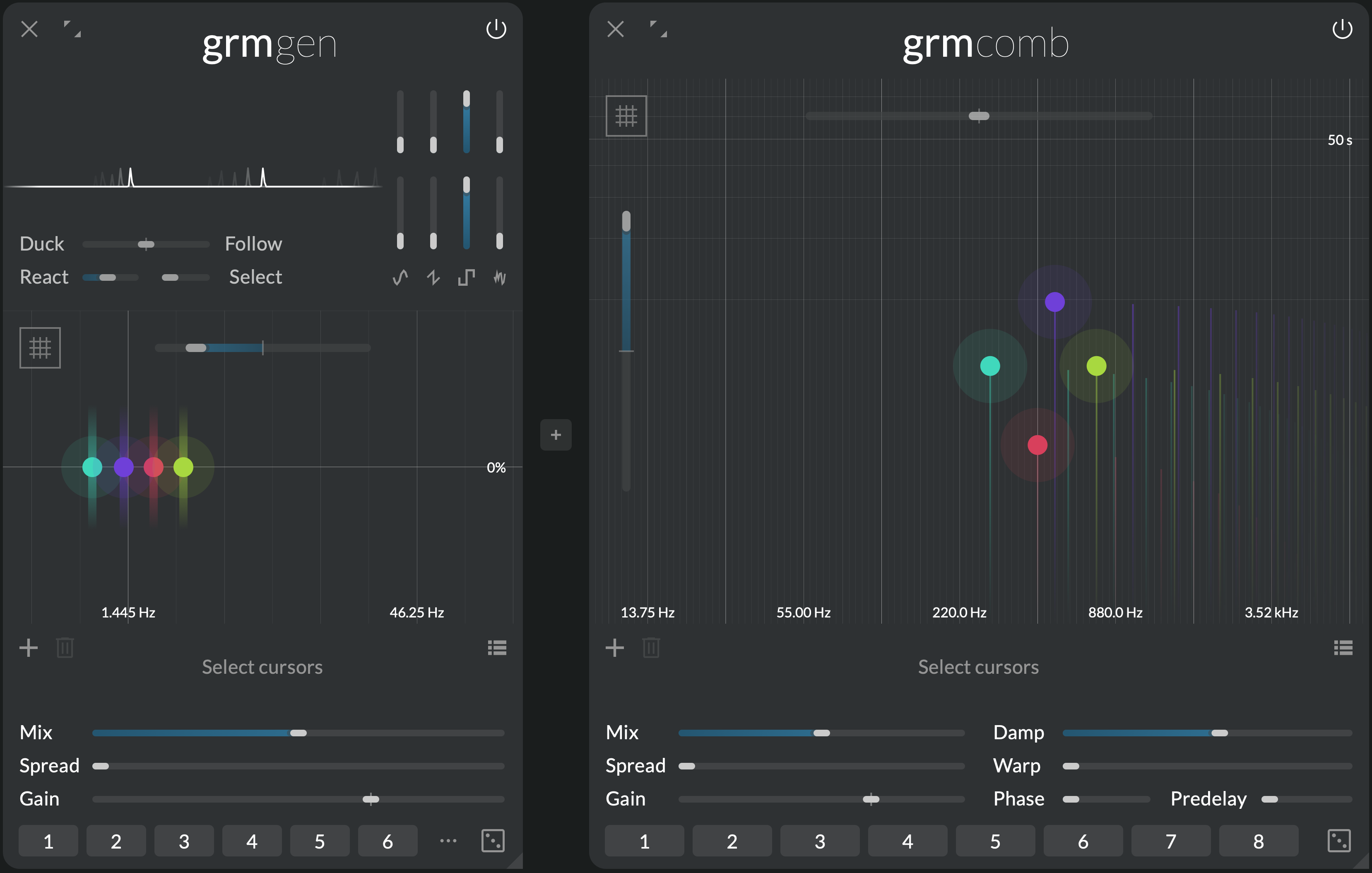 Screenshot of Gen used to generate impulse for Comb