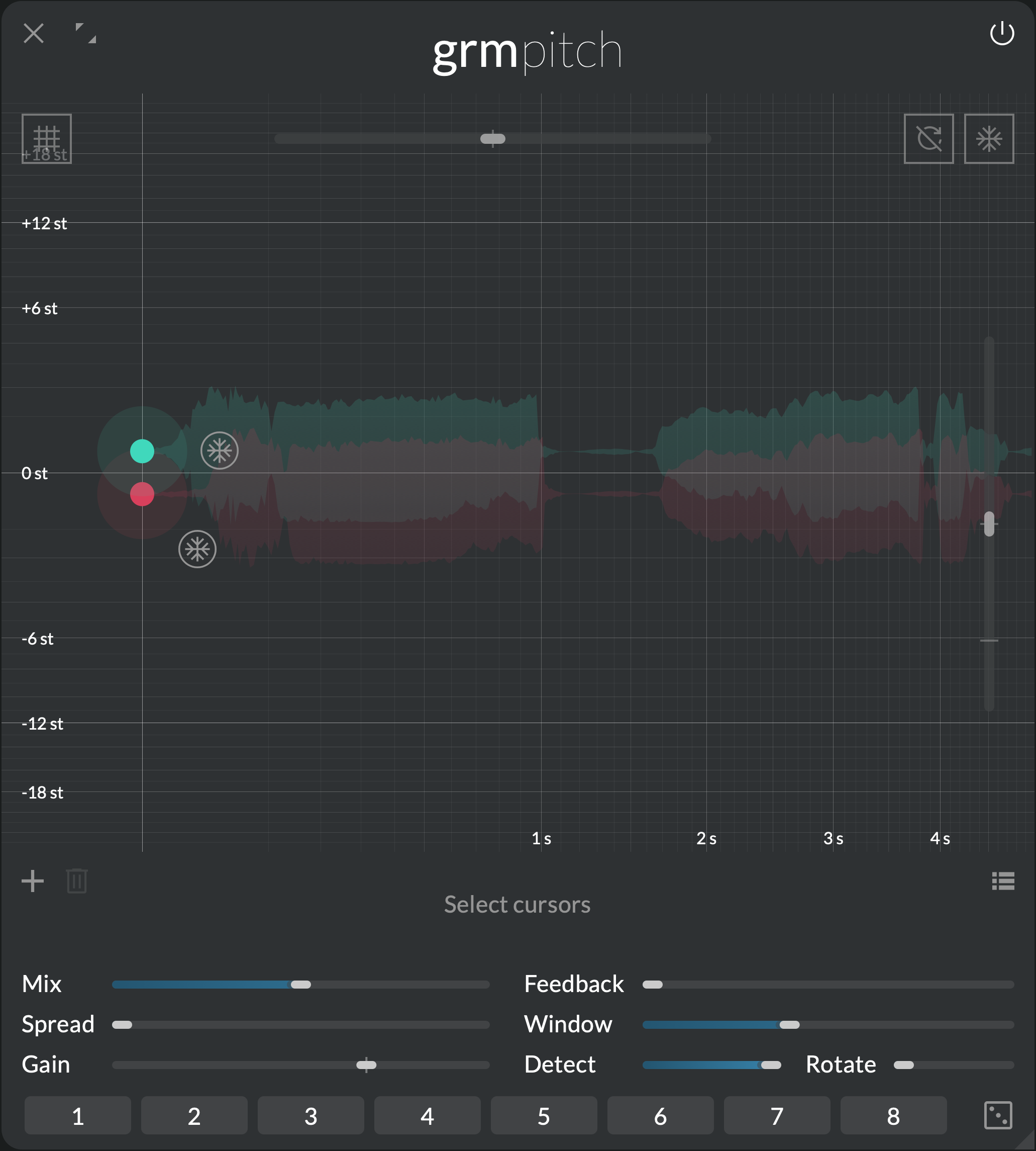 A screenshot showing Pitch used as a harmonizer