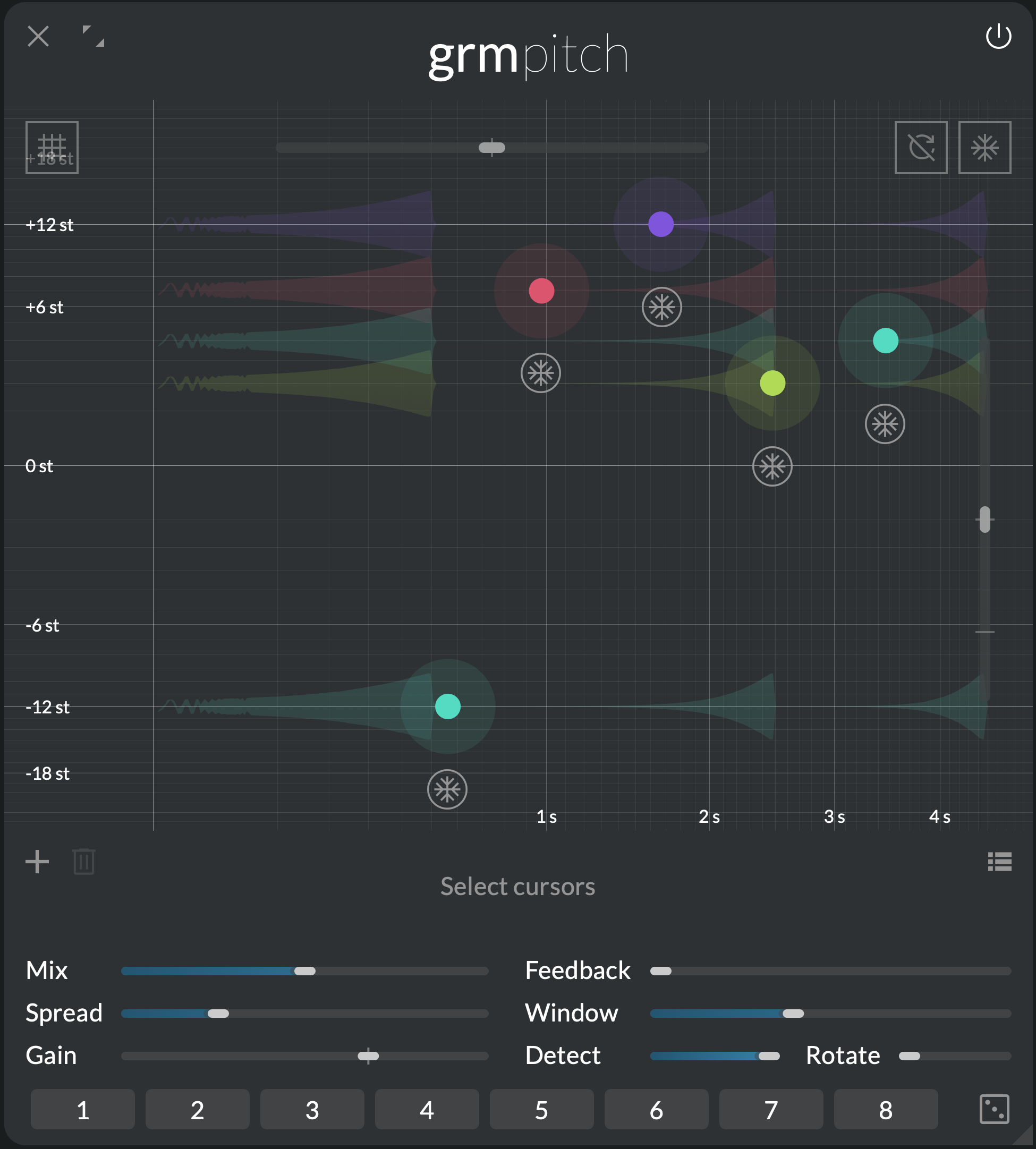 A screenshot showing Pitch used to program melodies as with an audio sequencer