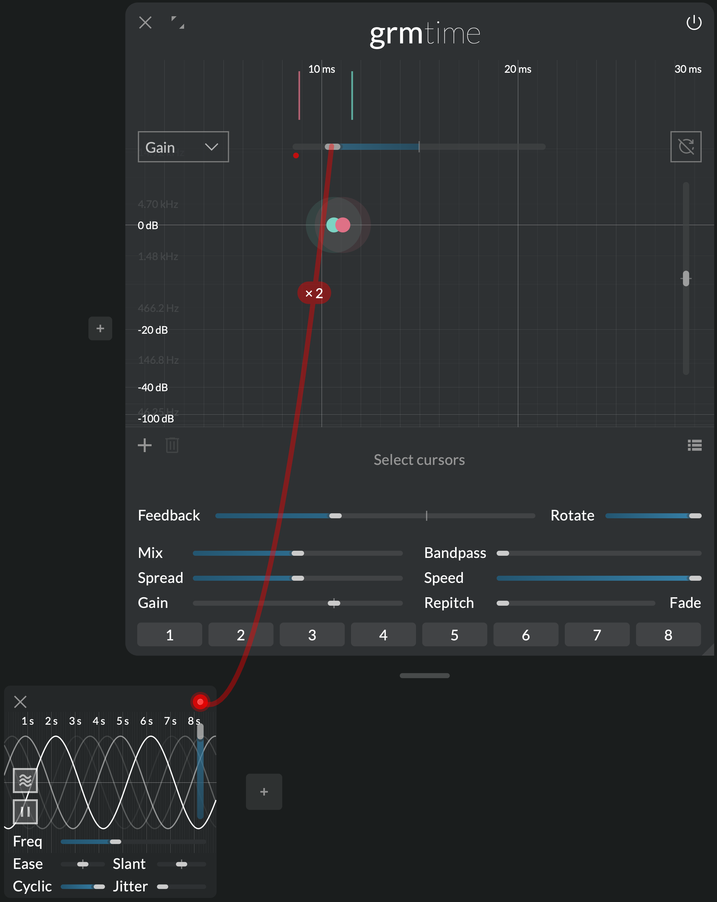 A screenshot of Time used as a flanger or chorus